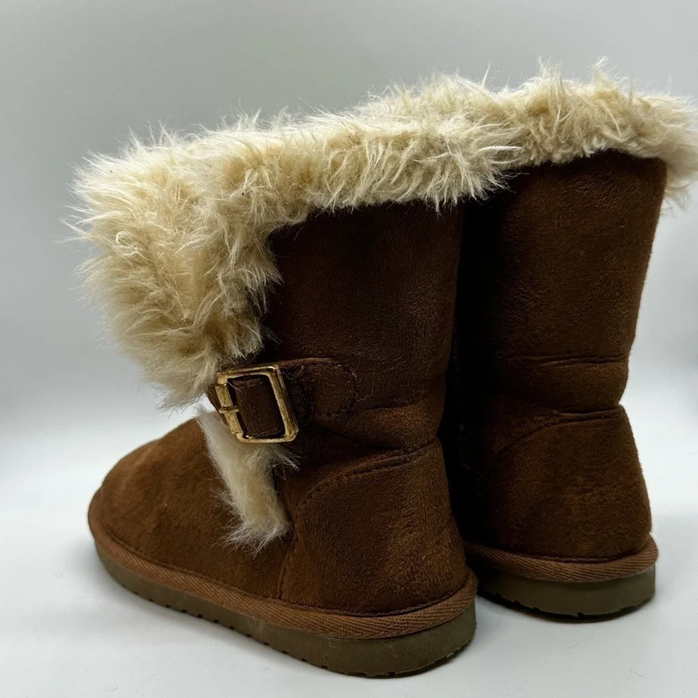 Toddler Girls Buckle Faux Suede Chalet Boots